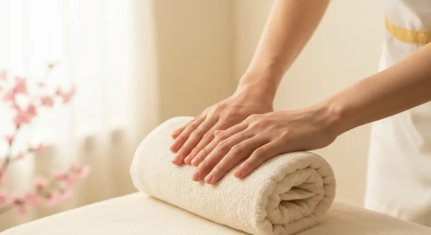 Gestes de massage du cuir chevelu lors d’un soin head spa