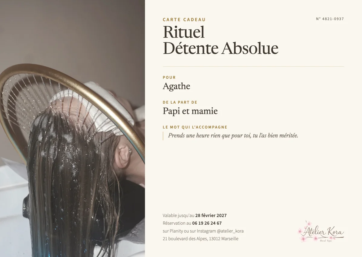 La carte cadeau Atelier Kora : rituel, prénom, mot personnel